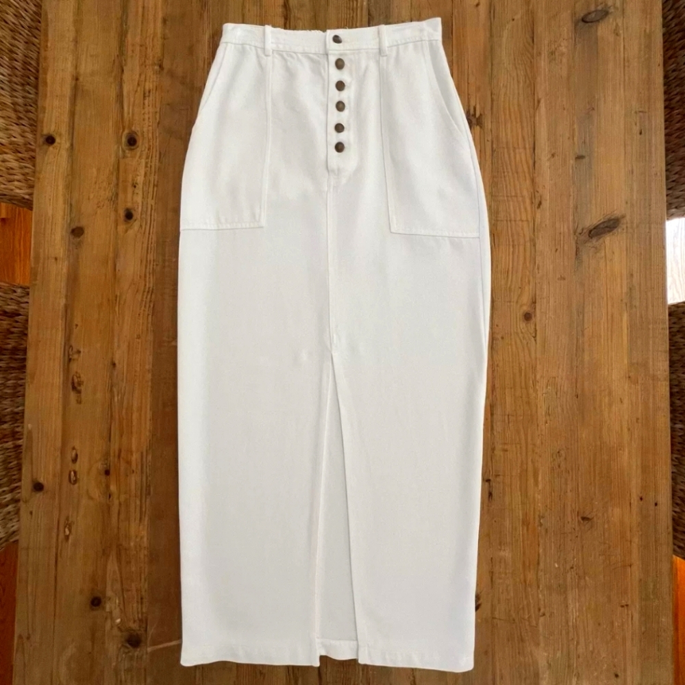 White maxi denim look skirt Size Small